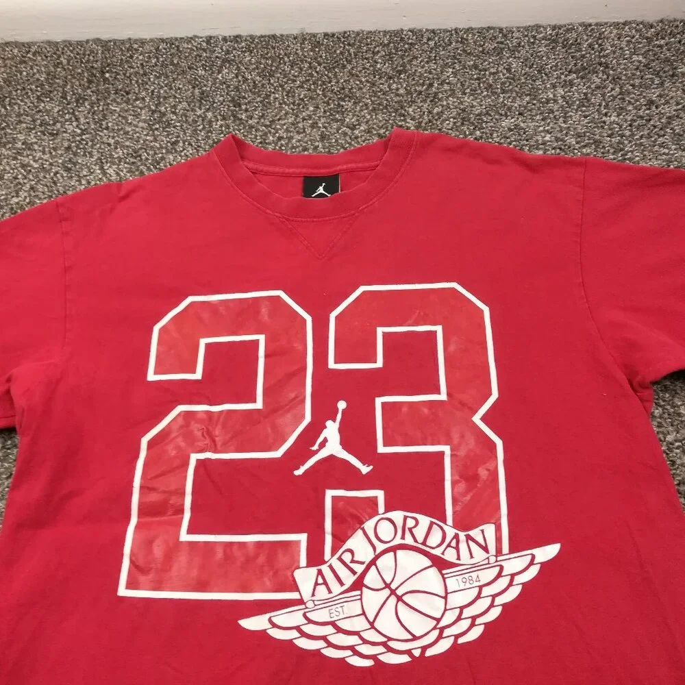 Vintage Nike Air Jordan Shirt 23 Jumpman Chicago Bulls Wing Logo Mens Medium Y2K